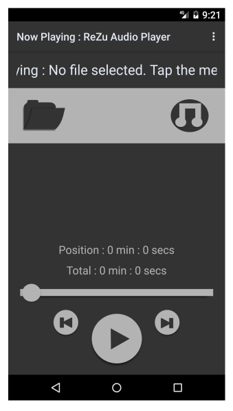 ReZu audio player in blue